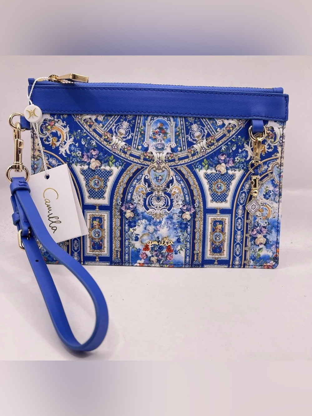 $175 NWT Camilla Womens Ottoman Opulence Clutch/Wristlet Blue Multi
